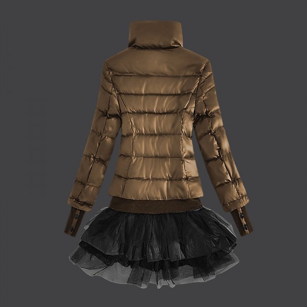 Moncler Donna giubbotti stand Collare rame Giallo uscita MM1004